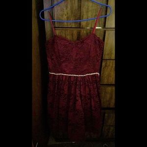 short burgundy dress